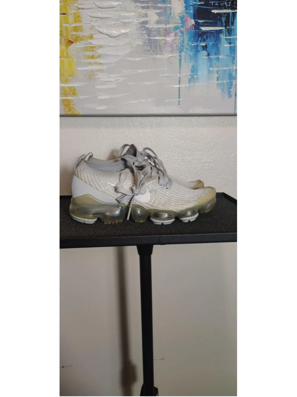 Nike Air VaporMax Flyknit 2 Shoes Womens Size 6 Gray Knit Sneakers AJ6910-100 - Picture 3 of 9